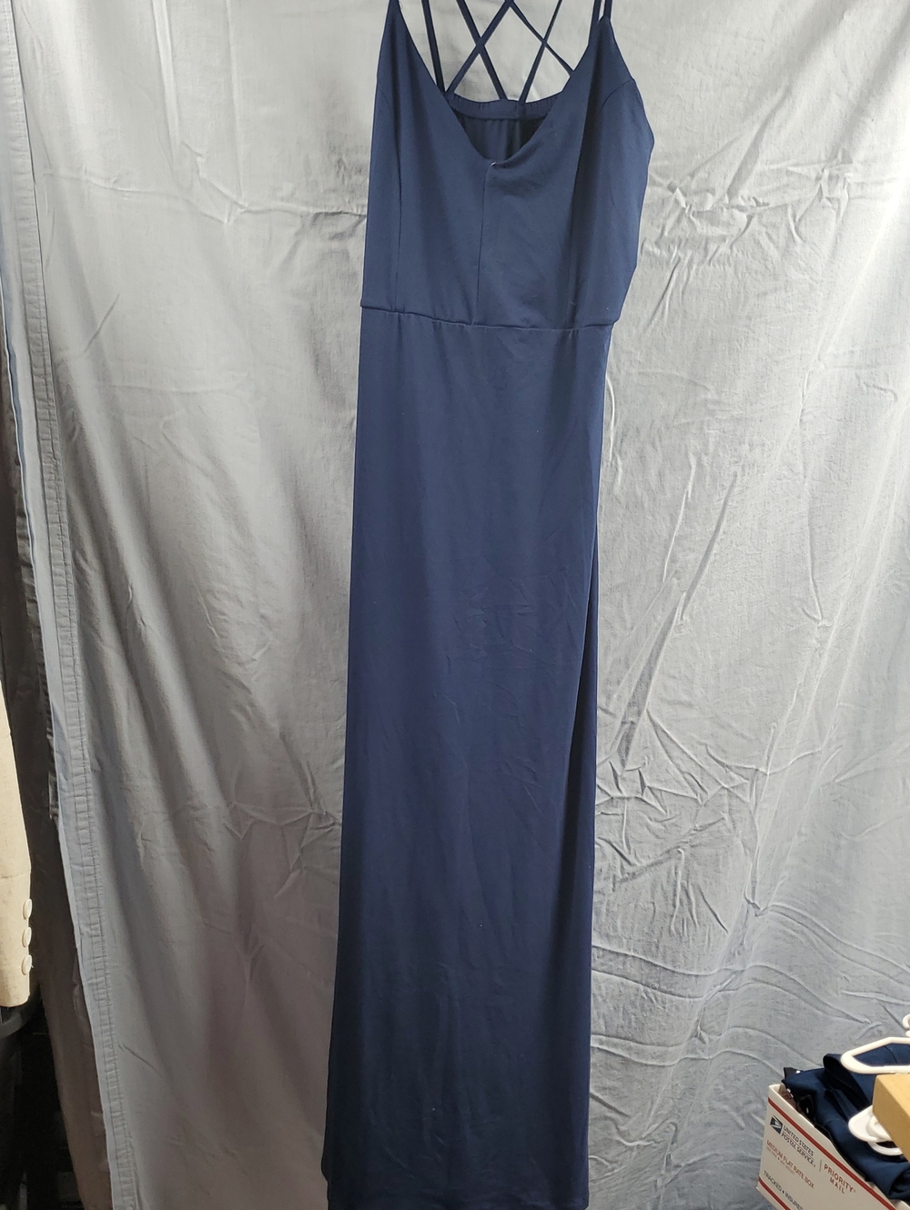 Market & Spruce Navy Blue Maxi Slip Dress with Strappy Back